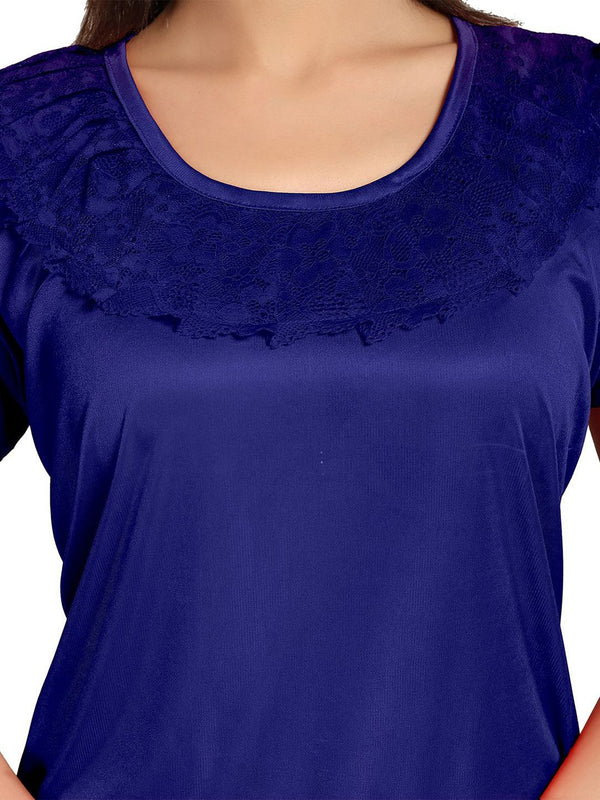 Be You Round Neck Satin Maxi Nightdress