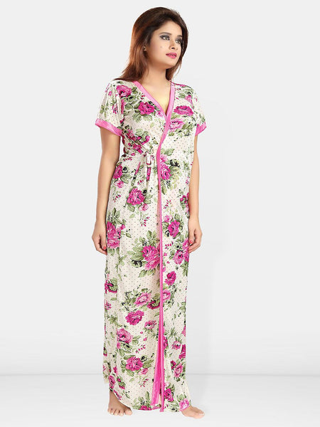 Be You Floral Printed Satin Maxi Nightdress