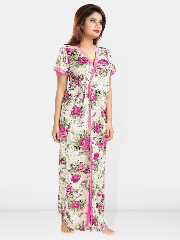 Be You Floral Printed Satin Maxi Nightdress