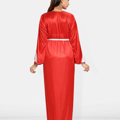 Be You Women Shoulder Straps Maxi Nightdress with Robe