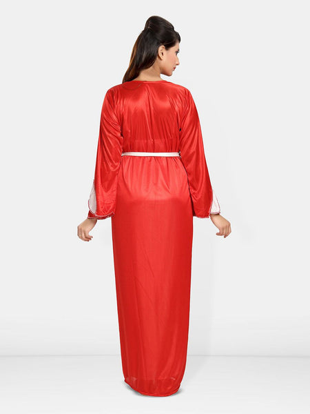 Be You Women Shoulder Straps Maxi Nightdress with Robe