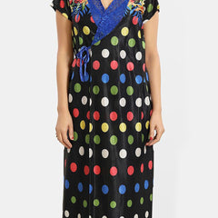 Be You Women Printed V-Neck Maxi Nightdress with Robe
