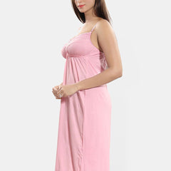 Be You Women Shoulder Strap Knee Length Empire Nightdress