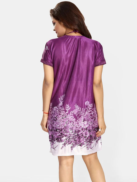 Be You Satin Floral Printed Nightwear Set