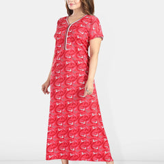 Be You Women Printed Maxi Nightdress
