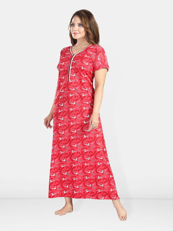 Be You Women Printed Maxi Nightdress