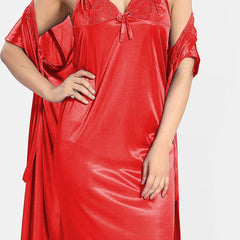 Be You Women Shoulder Straps Maxi Nightdress with Robe