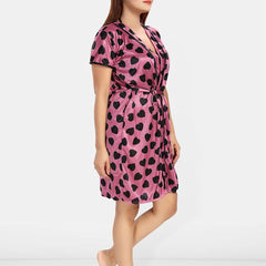 Be You Women Conversational Printed Wrap Nightdress