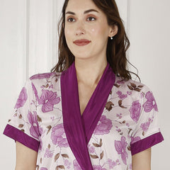 Be You Women Printed Maxi Nightdress