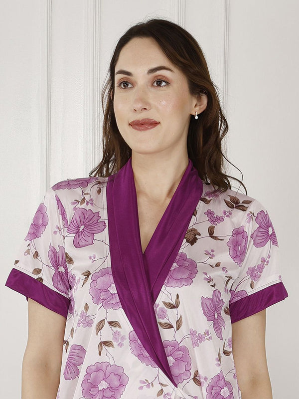 Be You Women Printed Maxi Nightdress