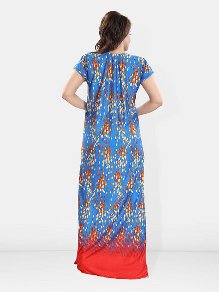 Be You Women Polka Dots Printed Maxi Nightdress