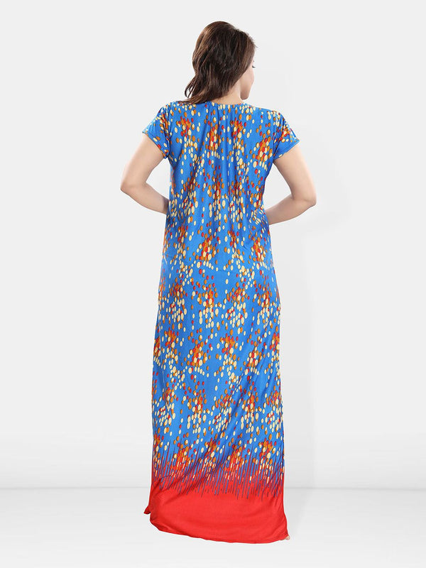 Be You Women Polka Dots Printed Maxi Nightdress