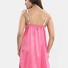 Be You Women Floral Printed Sleeveless Satin Wrap Nightdress With Robe