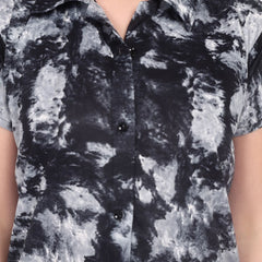 Be You Women Tie-Dye Print Top & Pyjama Night suit