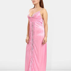 Be You Women Shoulder Straps Satin Maxi Nightdress