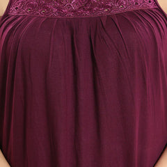 Be You Lace Women Lace Cotton Maxi Nightdress