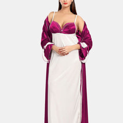 Be You Women Solid Maxi Nightdress