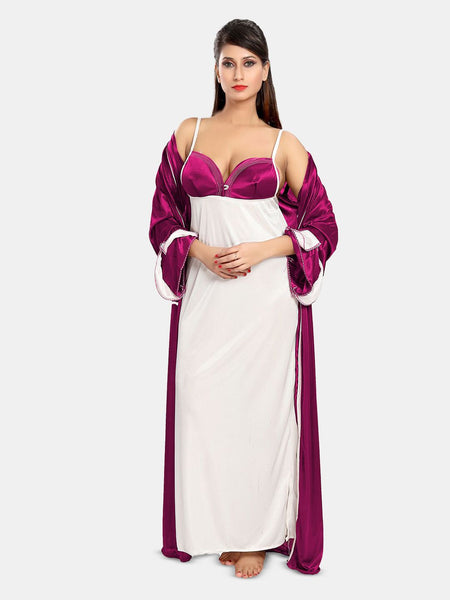 Be You Women Solid Maxi Nightdress