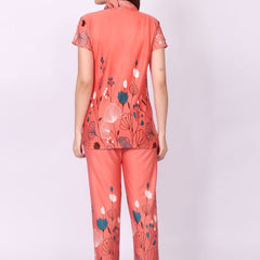 Be You Women Floral Printed Top & Pyjama Night suit