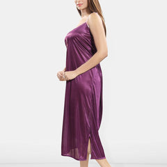 Be You Embroidered Satin Maxi Nightdress With Robe