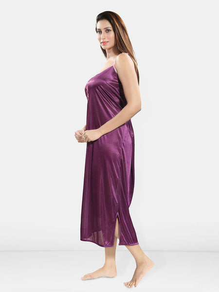 Be You Embroidered Satin Maxi Nightdress With Robe
