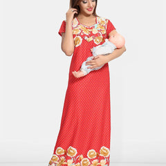 Be You Floral Printed Maternity Maxi Nightdress