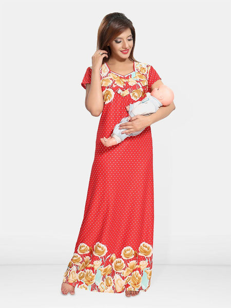 Be You Floral Printed Maternity Maxi Nightdress