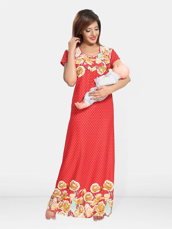 Be You Floral Printed Maternity Maxi Nightdress
