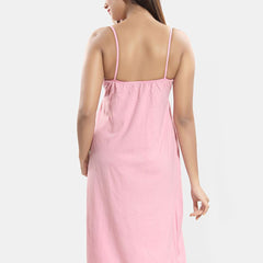 Be You Women Shoulder Strap Knee Length Empire Nightdress