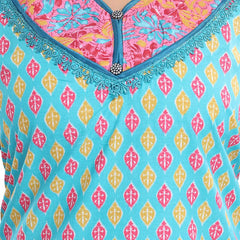 Be You Women Printed Pure Cotton Maxi Nightdress