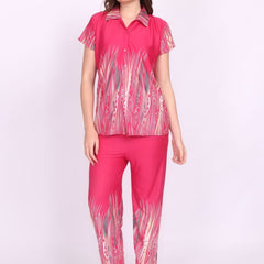 Be You Women Floral Printed Satin Night suit