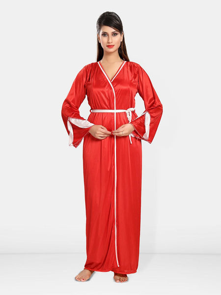Be You Women Shoulder Straps Maxi Nightdress with Robe