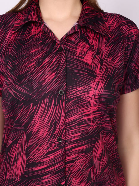 Be You Women Abstract Printed Shirt & Pyjama Night suit
