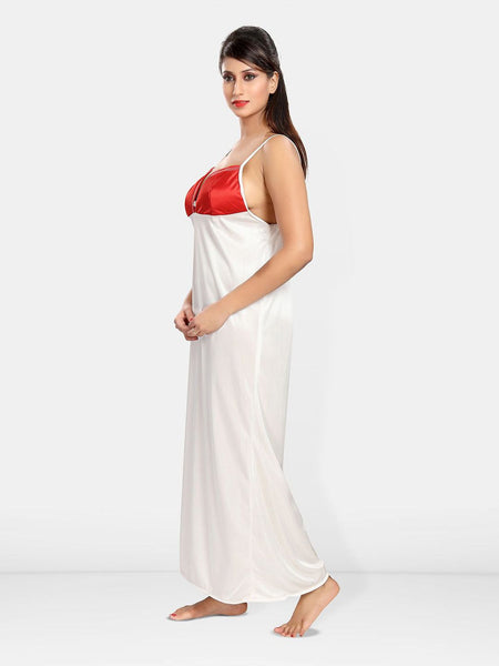 Be You Women Shoulder Straps Maxi Nightdress with Robe