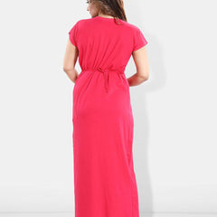 Be You Solid Short Sleeves Maxi Nightdress