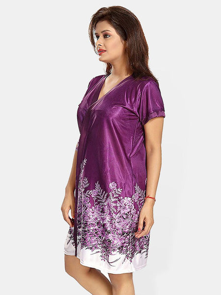Be You Satin Floral Printed Nightwear Set