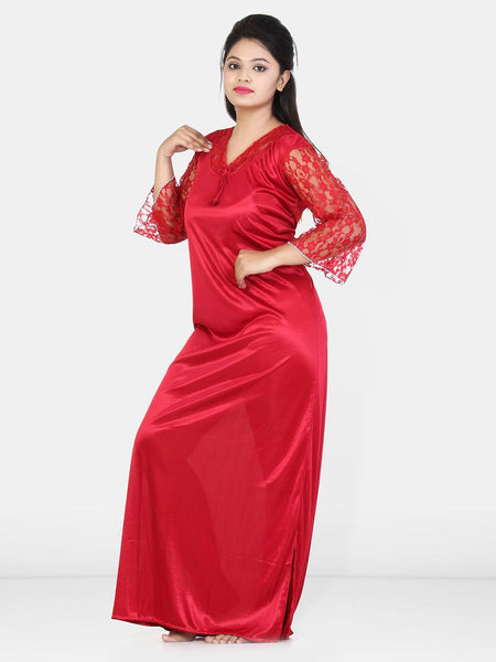 Be You Women Satin Maxi Nightdress