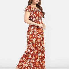Be You Floral Printed Square Neck Maxi Nightdress