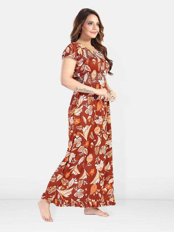Be You Floral Printed Square Neck Maxi Nightdress