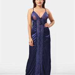 Be You Women Shoulder Straps Satin Maxi Nightdress