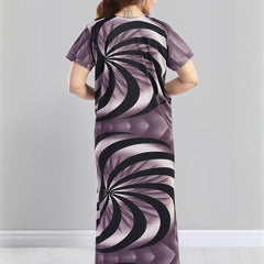 Be You Sarina Satin Spiral Printed Maternity Maxi Nightdress