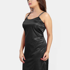 Be You Women Solid Satin Nightwear Set