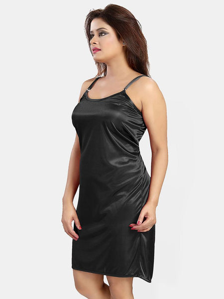 Be You Women Solid Satin Nightwear Set