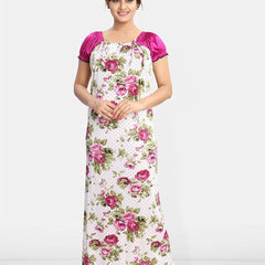 Be You Women Printed Maxi Nightdress