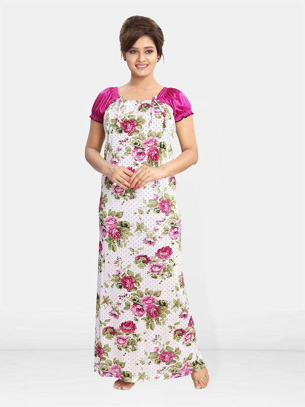 Be You Women Printed Maxi Nightdress