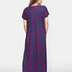 Be You Women Polka Dots Printed Maxi Nightdress