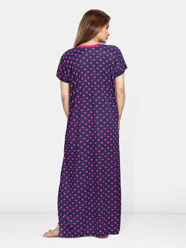 Be You Women Polka Dots Printed Maxi Nightdress