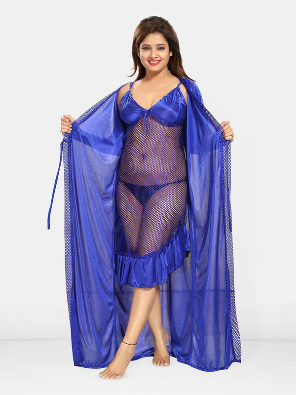 Be You V-Neck Solid Maxi Wrap Nightdress