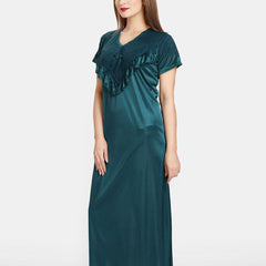 Be You Women Round Neck Maxi Nightdress
