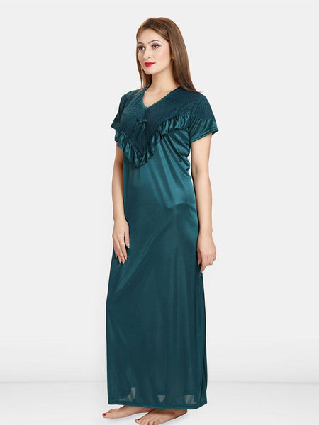 Be You Women Round Neck Maxi Nightdress
